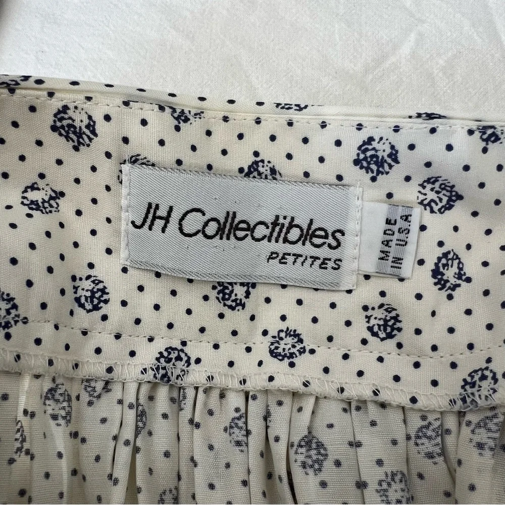 Vintage Union Made JH Collectibles White and Blue Floral Maxi Skirt - Picture 4 of 14